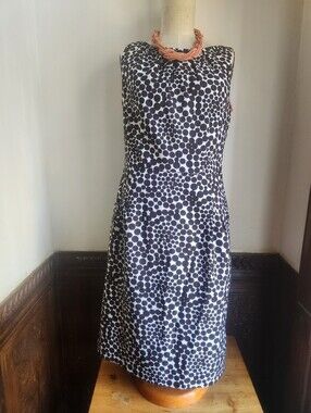 LONDON TIMES Graphic Polka Dot Brown/Wht Retro Dress Sz 10